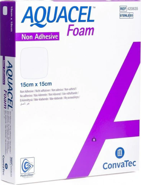 Επιθεμα Αφρωδες μη κολλητικο Aquacel Foam 15 x 15cm Convatec 420635 1Τεμ.