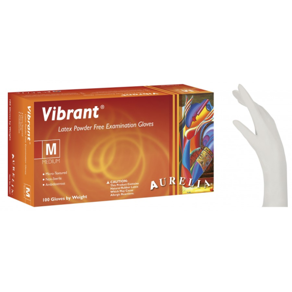 Γάντια Latex Xωρίς πούδρα Vibrand Aurelia 6.5gr 100Τεμ