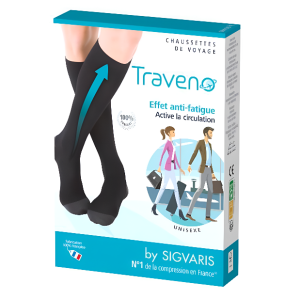 Καλτσες Προληψης Φλεβιτιδος Traveno Black S2 (38/39) Κατω Γονατος 280 D 15-18mm Hg Sigvaris