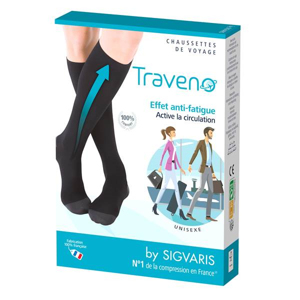 Καλτσες Προληψης Φλεβιτιδος Traveno Black S2 (38/39) Κατω Γονατος 280 D 15-18mm Hg Sigvaris