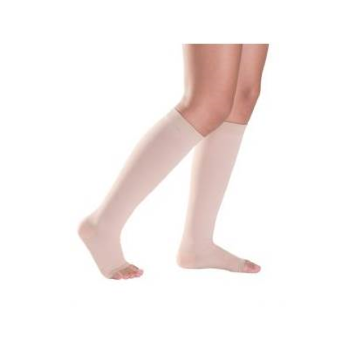 Κάλτσες Ιατρικές Διαβαθμισμένης Συμπίεσης Κλάση 2 (22-32 mmHg) Sigvaris 503 Κάτω Γόνατος με ανοικτά δάκτυλα μπεζ