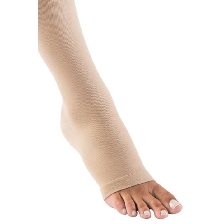 Ιατρικές κάλτσες Ριζομηρίου με Ζώνη Sigvaris Cotton Med Κλαση Ι ανοιχτά δάχτυλα χρώμα μπέζ