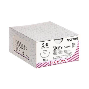 Ραμμα Ethicon απορροφησιμο Vicryl Rapide 4/0 μήκος 45cm με βελόνα 19mm αντ.κοπτουσα Πλαστικής P 3/8 κύκλου V4960H