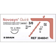 Ραμμα B-Braun Μεσης Απορροφησης Novosyn 3/0 μηκους 70cm βελονα 1/2 Κυκλου Στρογγυλη 26mm C3046041