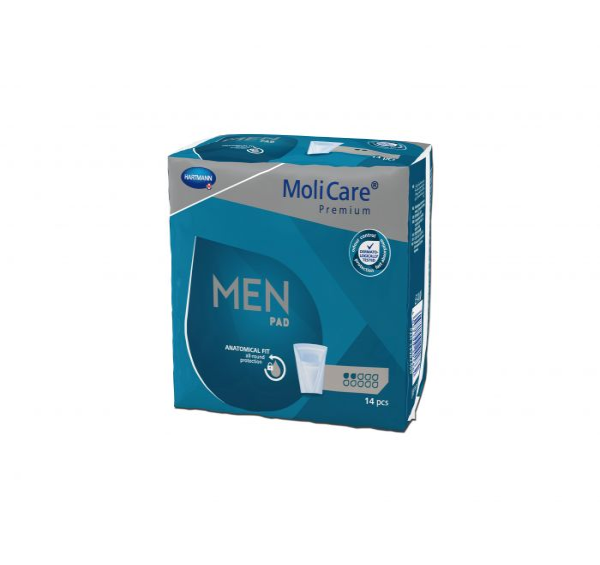 Σερβιετα Ακρατειας Ανδρικη MoliCare® Premium MEN PADS 2 σταγονες 14Tεμ. Hartmann Σερβιετα Ακρατειας Ανδρικη MoliCare® Premium MEN PADS 2 σταγονες 14Tεμ. Hartmann