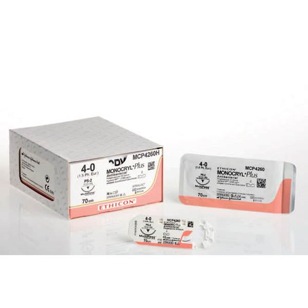 Ραμμα Ethicon απορροφησιμο Monogryl Plus 3/0 μηκος 70cm με βελονα 26mm Στρογγυλη 1/2 κυκλου MCP4160H