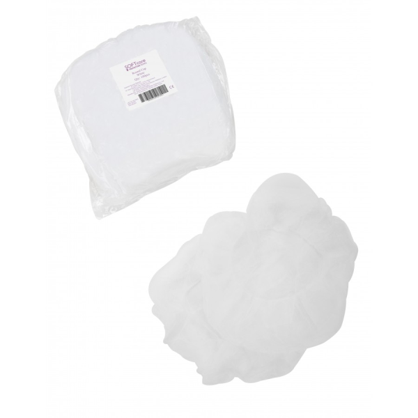 Σκουφακια non woven με λαστιχο γυρω-γυρω λευκα 100Τεμ.