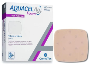 Επιθεμα Αφρωδες Μη Κολλητικο με Αργυρο Aquacel Foam Ag 10 x 10 cm Convatec 420642 1Τεμ.