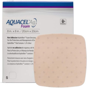 Επιθεμα Αφρωδες Μη Κολλητικο με Αργυρο Aquacel Foam Ag 20 x 20 cm Convatec 420646 1Τεμ.
