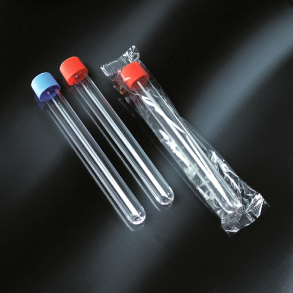Σωληναρια Πλαστικα (PS) 10ml 100Χ16mm με στρογγυλο πυθμενα & βιδωτο πωμα μη αποστειρωμενα