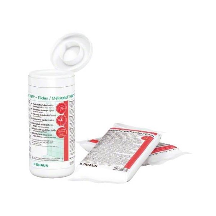 Απολυμαντικα Μαντηλακια Ταχειας απολυμανσης Meliseptol® HBV B.Braun 100Τεμ.