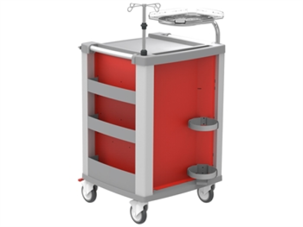 Τρολει Επειγοντων 5 Συρταρια 634 x 605 x h 975 mm Compact Kart Bieffe Κοκκινο