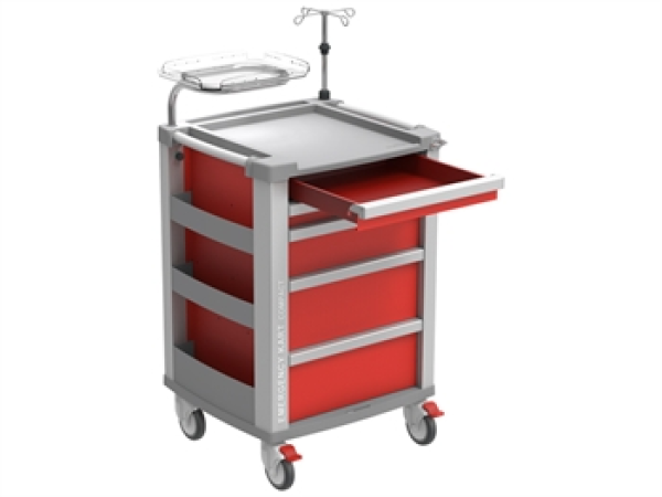 Τρολει Επειγοντων 5 Συρταρια 634 x 605 x h 975 mm Compact Kart Bieffe Κοκκινο