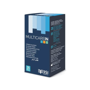 Ταινιες μετρησης Γλυκοζης MultiCareIn 25Τεμ. Gima 24156