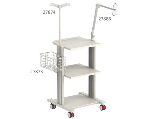Τρολει Καρδιογραφου με τρια Ραφια Smart Cart 78cm Gima 27895