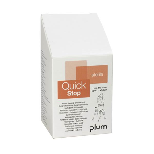 Σετ Αιμοστατικοι Επιδεσμοι QuickStop 2Τεμ. 12,5x 7.5εκ - 1Τεμ. 17x17εκ. Plum 5152