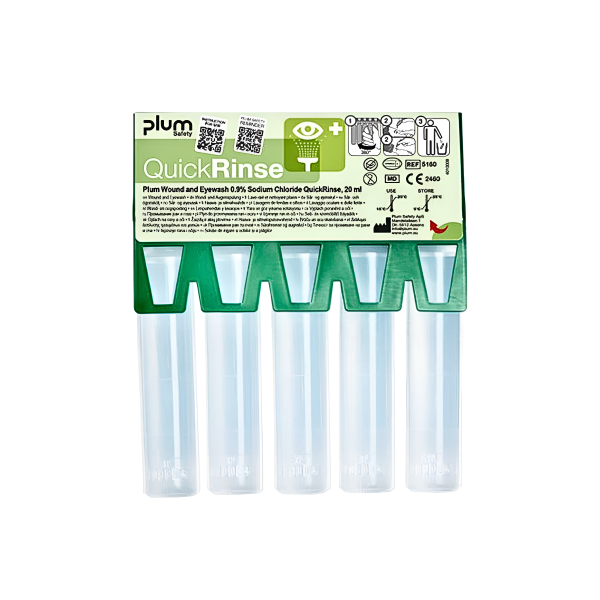 Αμπουλες Πλυσης Τραυματων & Οφθαλμων QuickRinse 20ml 0.9% 5τεμ Plum 5160