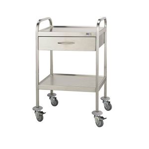 Τρολει νοσηλειας inox με 1 ραφι και συρταρι 50 x 70 x 84cm  D 31