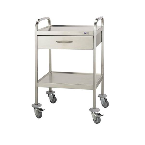 Τρολει νοσηλειας inox με 1 ραφι και συρταρι 50 x 70 x 84cm  D 31