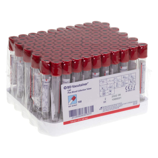 Σωληνάρια Vacutainer Κενού Βιοχημικού Plain (Κόκκινο πώμα) BD 100Tεμ