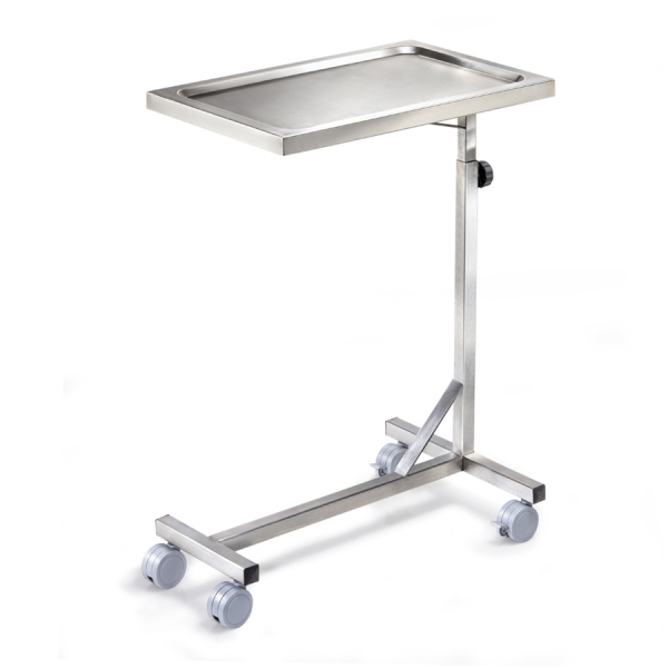 Τροχηλατο εργαλειοδοσιας-τυπου Mayo inox 40 x 60 x 80-120cm με σφυκτηρα D-45