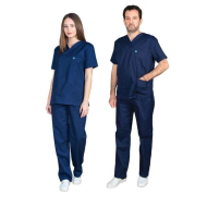 Σετ Ιατρικό Κοστούμι Unisex Classic ποπλίνα 160gr 65-35% ALEZI Σκούρο Μπλε