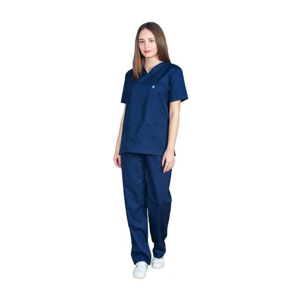 Σετ Ιατρικό Κοστούμι Unisex Classic ποπλίνα 160gr 65-35% ALEZI Σκούρο Μπλε