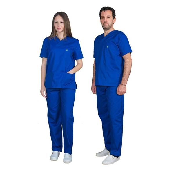 Σετ Ιατρικο Κοστουμι Unisex Classic Μπλε XX Small ποπλινα 160gr 65-35% ALEZI