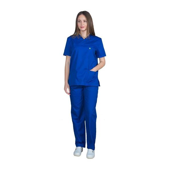 Σετ Ιατρικο Κοστουμι Unisex Classic Μπλε XX Small ποπλινα 160gr 65-35% ALEZI