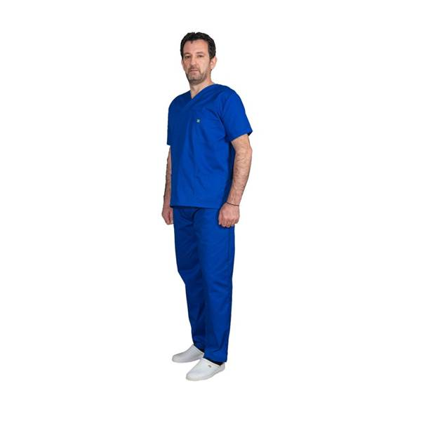 Σετ Ιατρικο Κοστουμι Unisex Classic Μπλε XX Small ποπλινα 160gr 65-35% ALEZI