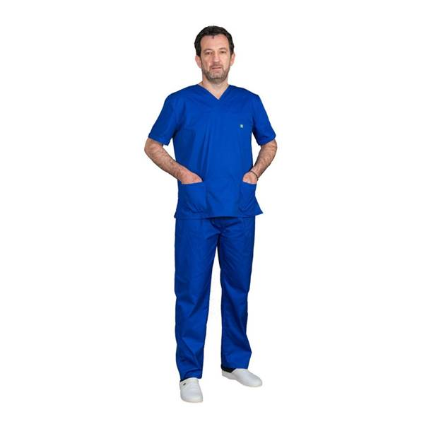 Σετ Ιατρικο Κοστουμι Unisex Classic Μπλε XX Small ποπλινα 160gr 65-35% ALEZI