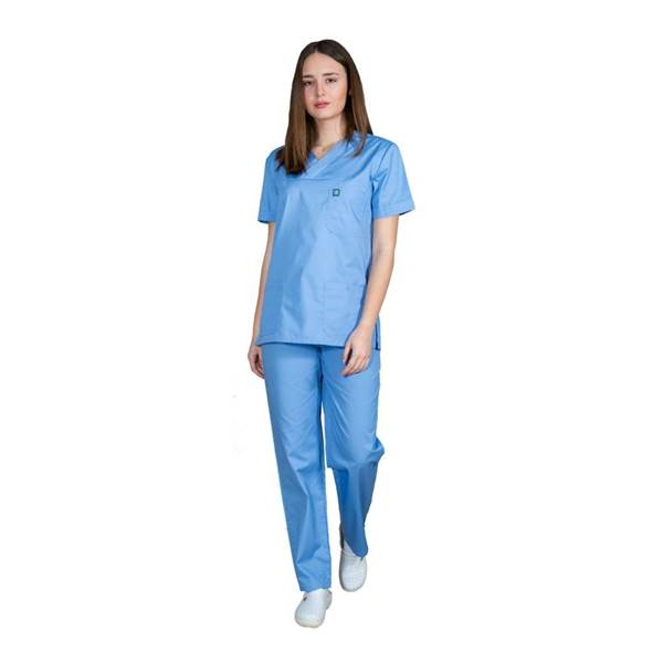 Σετ Ιατρικό Κοστούμι Unisex Classic ποπλίνα 160gr. 65-35% ALEZI Σιελ