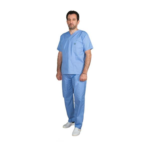 Σετ Ιατρικό Κοστούμι Unisex Classic ποπλίνα 160gr. 65-35% ALEZI Σιελ
