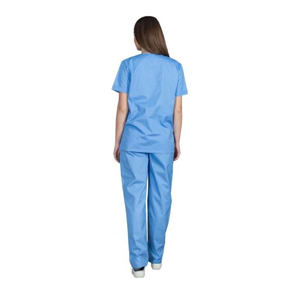 Σετ Ιατρικό Κοστούμι Unisex Classic ποπλίνα 160gr. 65-35% ALEZI Σιελ