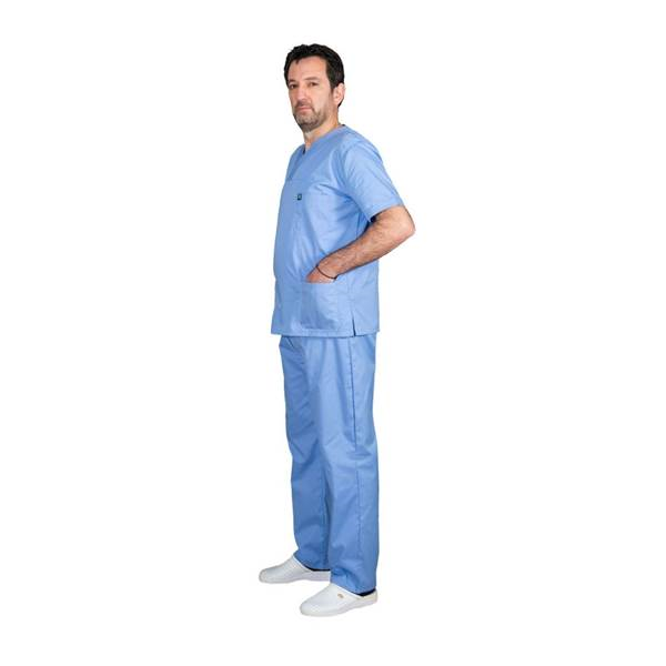 Σετ Ιατρικό Κοστούμι Unisex Classic ποπλίνα 160gr. 65-35% ALEZI Σιελ