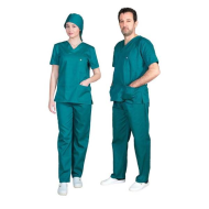Σετ Ιατρικό Κοστούμι Unisex Classic ποπλίνα 200gr 65-35% ALEZI Σκούρο Πράσινο