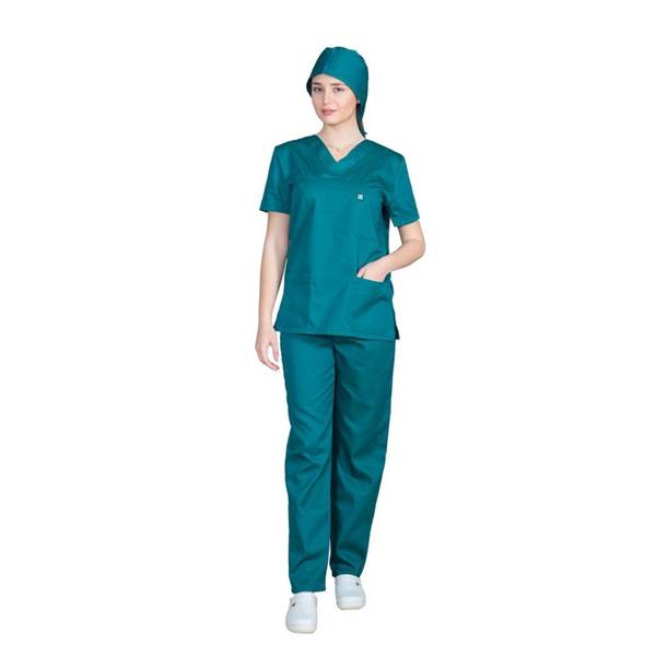 Σετ Ιατρικό Κοστούμι Unisex Classic ποπλίνα 200gr 65-35% ALEZI Σκούρο Πράσινο