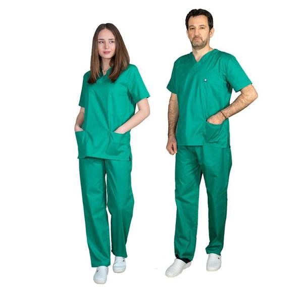 Σετ Ιατρικό Κοστούμι Unisex Classic ποπλίνα 160gr 65-35% ALEZI Πράσινο Ανοιχτό