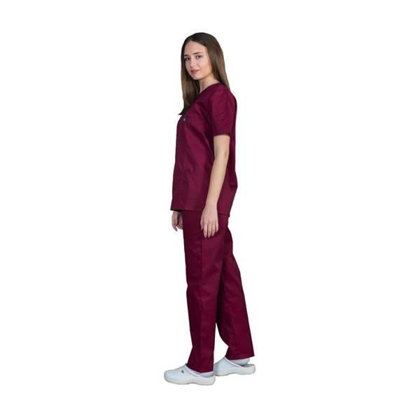 Σετ Ιατρικό Κοστουμι Unisex Classic ποπλίνα 160gr. 65-35% ALEZI Μπορντώ