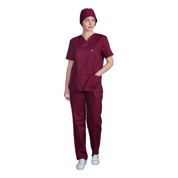 Σετ Ιατρικό Κοστουμι Unisex Classic ποπλίνα 160gr. 65-35% ALEZI Μπορντώ