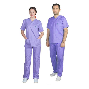 Σετ Ιατρικό Κοστούμι Unisex Classic ποπλίνα 160gr. 65-35% ALEZI Μωβ