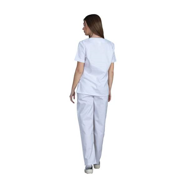 Σετ Ιατρικό Κοστούμι Unisex Classic ποπλίνα 200gr 65-35% ALEZI Λευκό