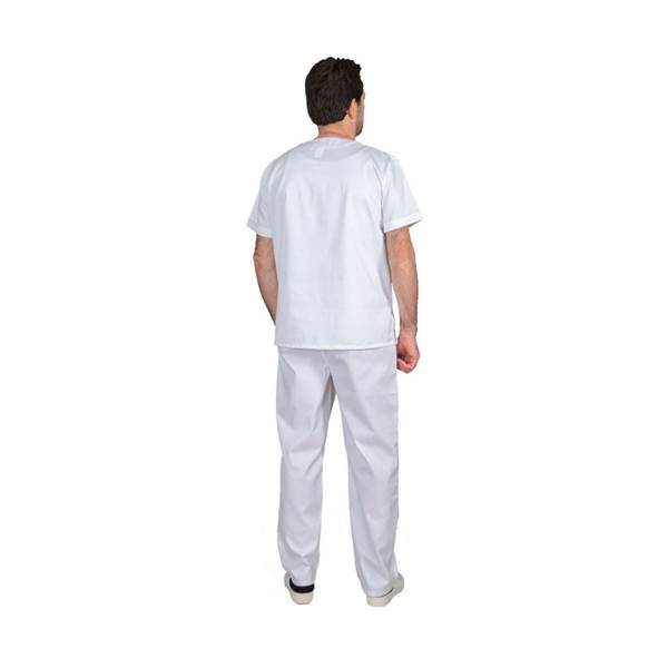 Σετ Ιατρικό Κοστούμι Unisex Classic ποπλίνα 200gr 65-35% ALEZI Λευκό