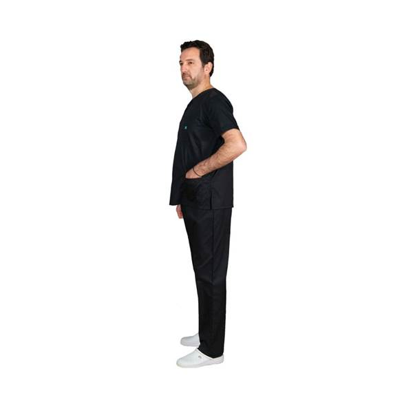 Σετ Ιατρικό Κοστούμι Unisex Classic ποπλίνα 160gr. 65-35% ALEZI Μαύρο