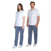 Σετ Ιατρικό Κοστούμι Unisex Classic ποπλίνα 160gr 65-35% ALEZI Λευκό-Γκρι