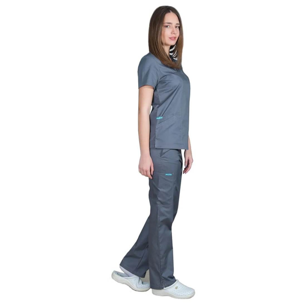 Σετ Ιατρικό Κοστούμι Classic Fit Γκρί Γυναικείο ποπλίνα 160gr. 65-35% ALEZI