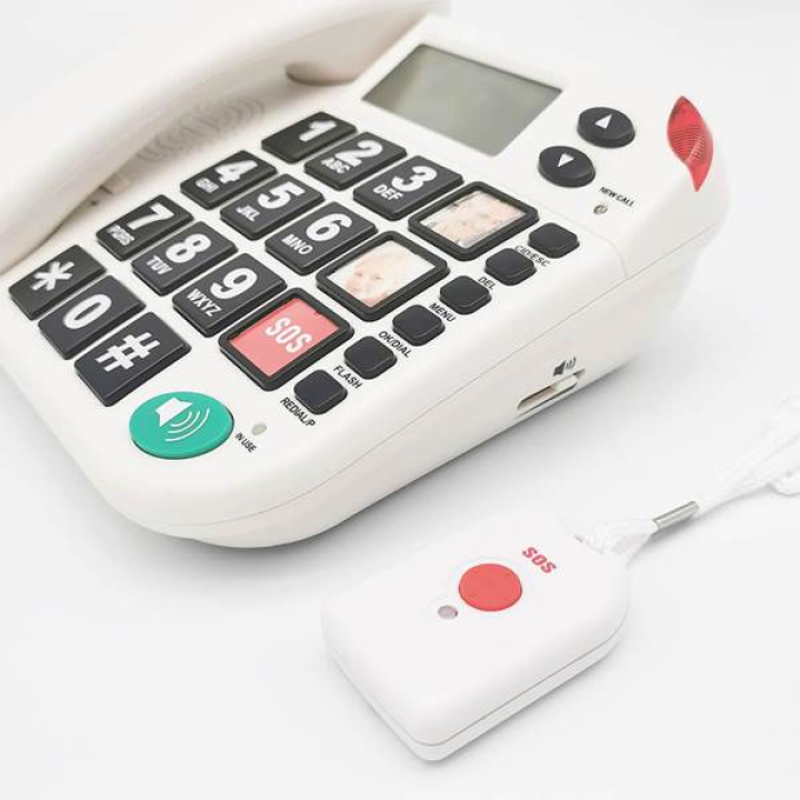 Τηλεφωνικη Συσκευη με κουμπι ΣΟΣ για Βοηθεια Ηλικιωμενων SOS 200