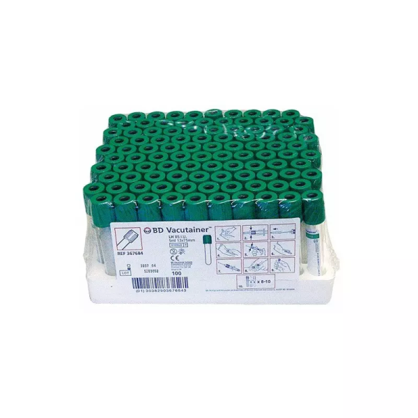 Σωληνάρια Vacutainer Lithium Heparin (Πράσινο πώμα) BD 100Tεμ Σωληνάρια Vacutainer Lithium Heparin (Πράσινο πώμα) BD 100Tεμ