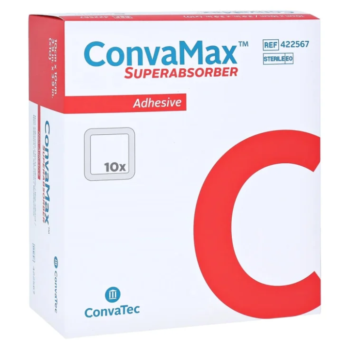 Επιθεμα Υπεραπορροφητικο Κολλητικο Convamax SuperAbsorber 10 x 10cm Convatec 422576 1Τεμ.