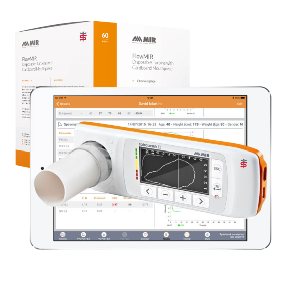 Σπιρομετρο Spirobank II Smart + 60 τουρμπινες μιας Χρησεως Mir